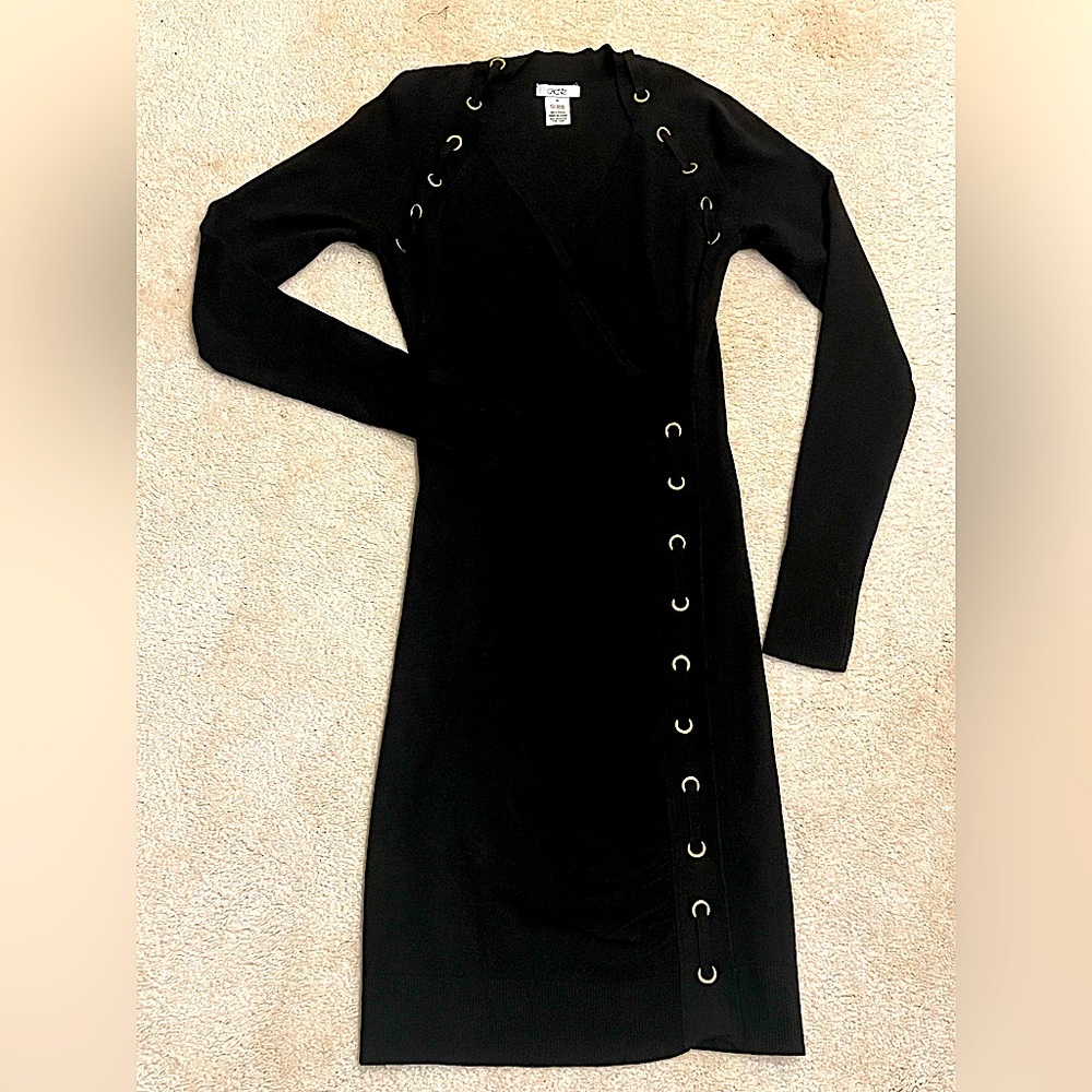 Cache long sleeves black dress XS 0 2